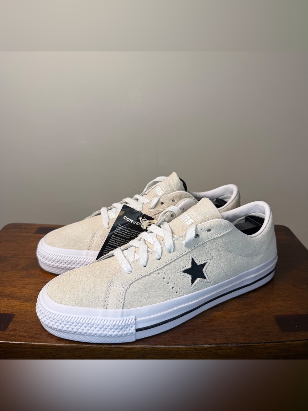 Converse CONS One Star Pro Suede Egret White Black 172950C Men 7.5 Women 9